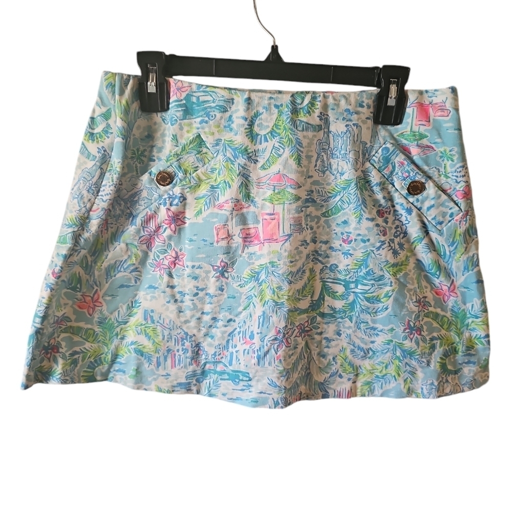 Lilly Pulitzer Blue and Green Patterned Skirt - Picture 4 of 8